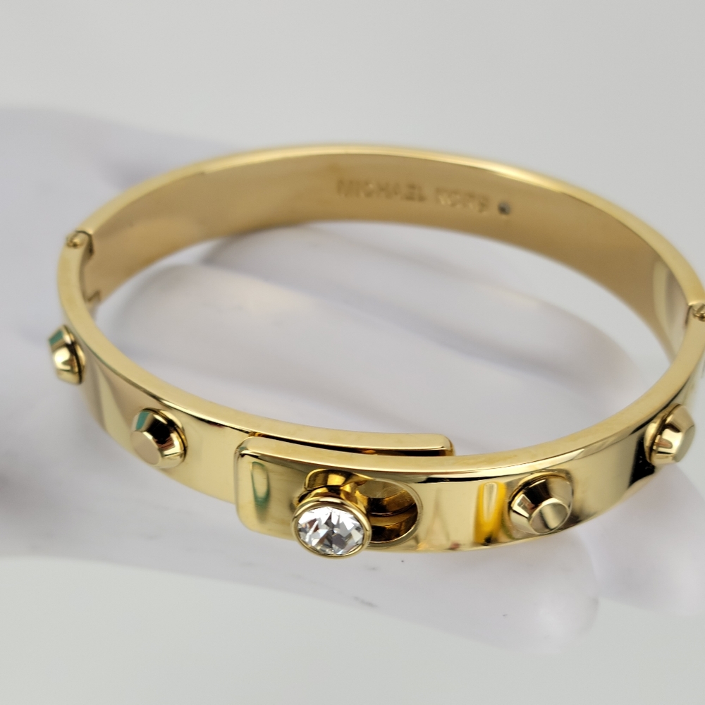Michael Kors Gold Tone Heritage Astor Buckle Studd
